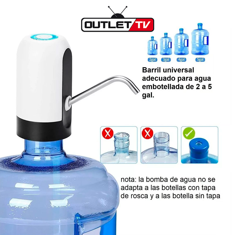 Dispensador De Agua Electrico Automatico USB Para Botellon Botellones 5  Galones