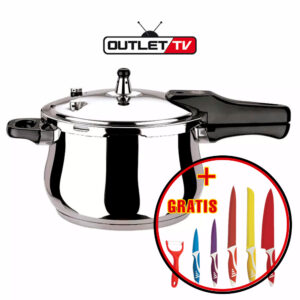 Olla Express a presión 11 Litros Acero Inoxidable Swiss Home + Set de Cuchillos