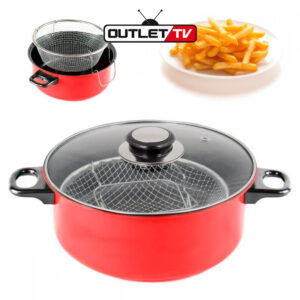 Olla Freidora y al Vapor Antiadherente con canasto 3 Piezas Olla Freidora y al Vapor Antiadherente con canasto 3 Piezas